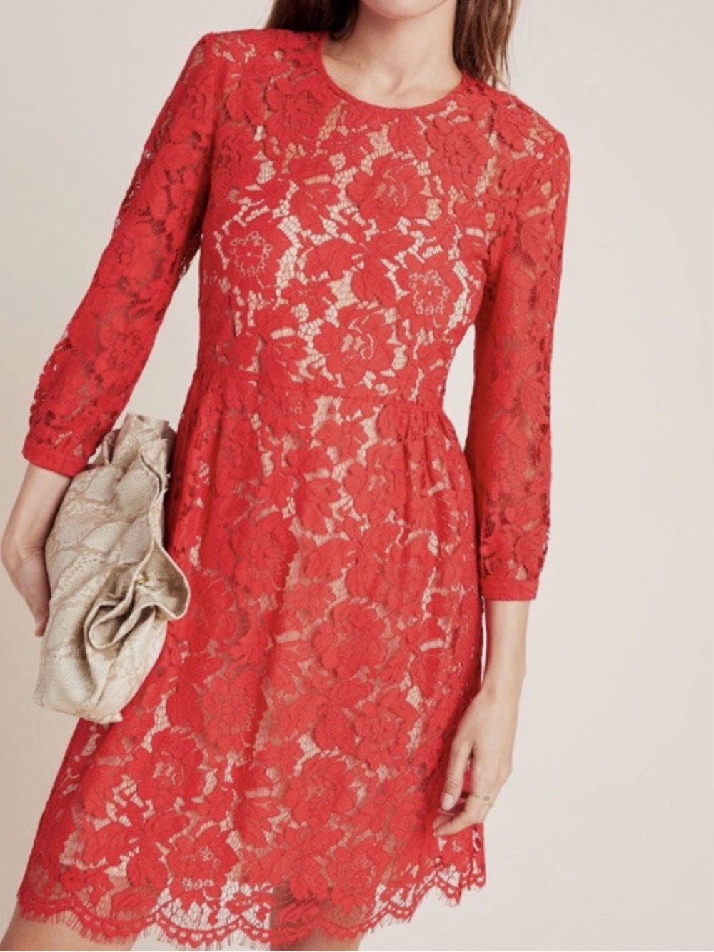 Mare Mare - ANTHROPOLOGIE Red Lace Dress